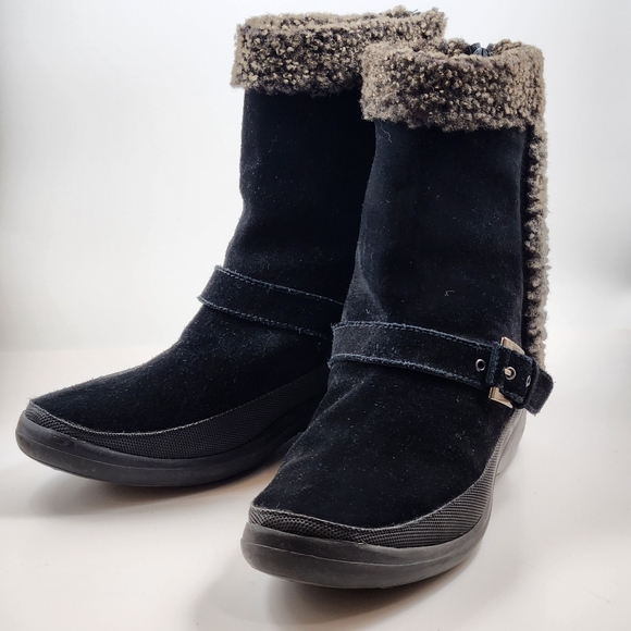 Stuart Weitzman Suede Sherpa Trim Boot - Picture 1 of 5
